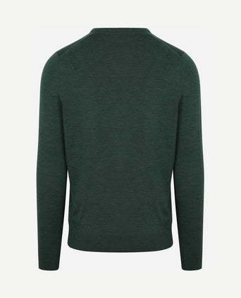 Merino pullover v-hals racing groen