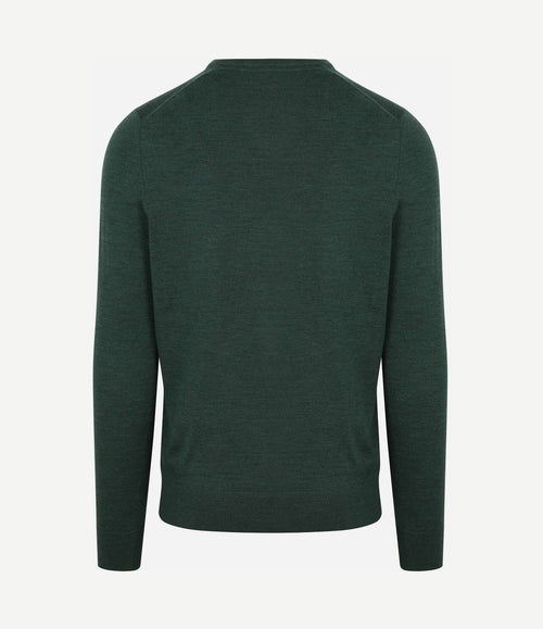 Merino pullover v-hals racing groen