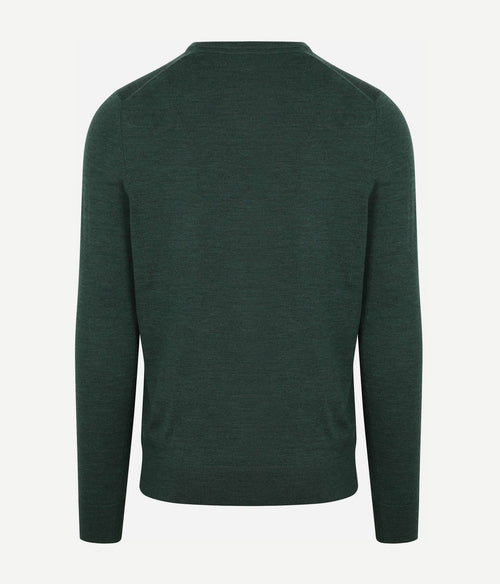 Suitable merino pullover v-hals racing groen | Slim-fit