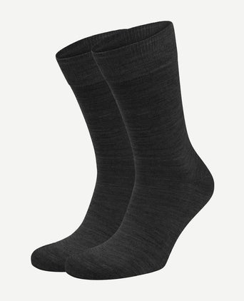 Merino sokken antraciet (2-pack)