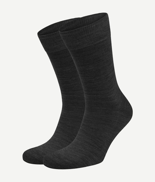 Merino sokken antraciet (2-pack)