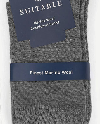 Suitable merino sokken grijs (2-pack)