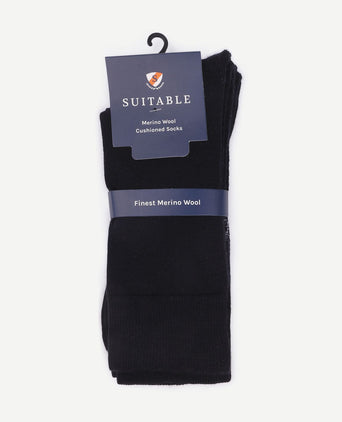 Merino sokken donkerblauw (2-pack)