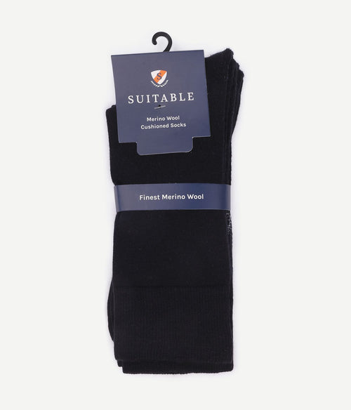 Merino sokken donkerblauw (2-pack)