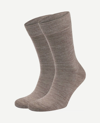 Merino sokken taupe (2-pack)