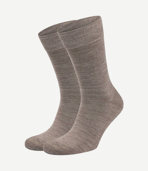 Merino sokken taupe (2-pack)