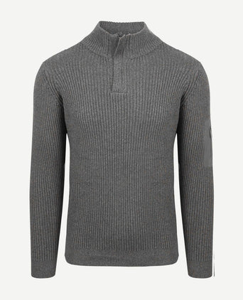 Suitable mou halve rits trui antraciet | Slim-fit