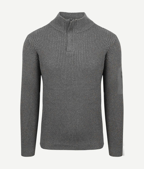 Suitable mou halve rits trui antraciet | Slim-fit