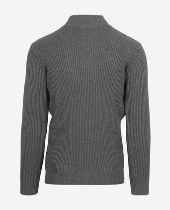 Suitable mou halve rits trui antraciet | Slim-fit