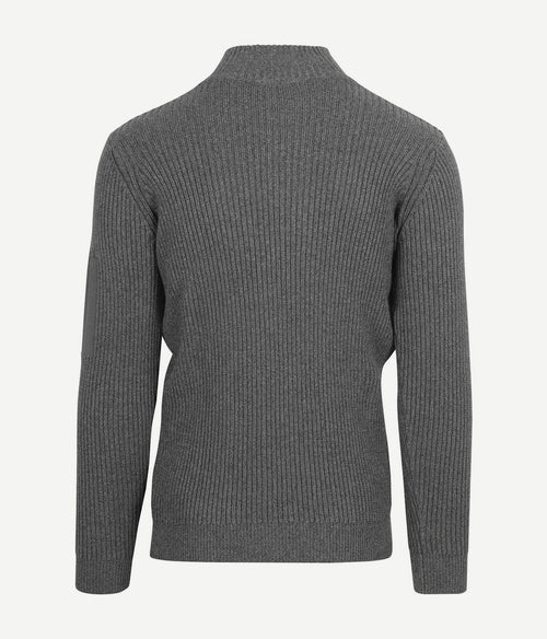 Suitable mou halve rits trui antraciet | Slim-fit