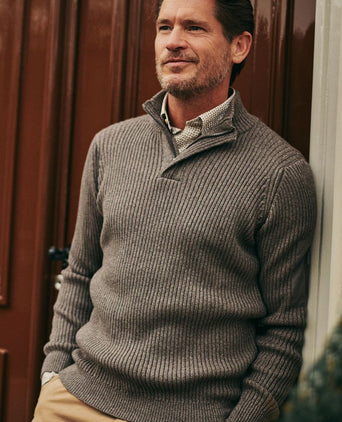 Suitable mou halve rits trui antraciet | Slim-fit