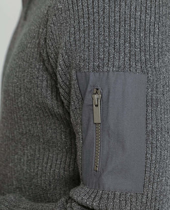 Suitable mou halve rits trui antraciet | Slim-fit