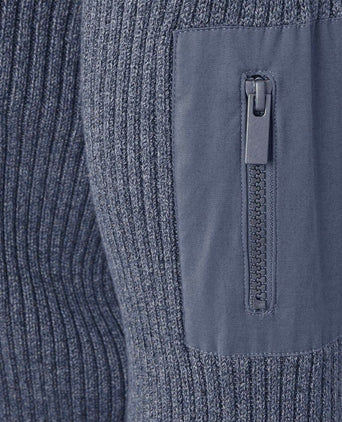 Suitable mou halve rits trui blauw | Slim-fit