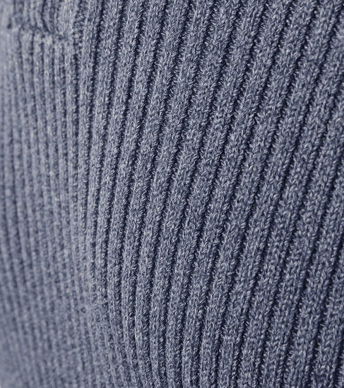 Suitable mou halve rits trui blauw | Slim-fit