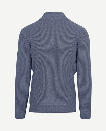 Mou halve rits trui blauw