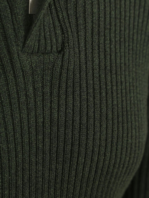 Suitable mou halve rits trui donkergroen | Slim-fit