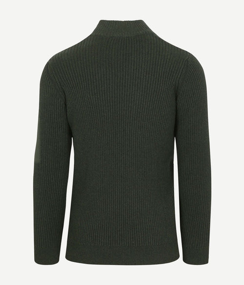 Suitable mou halve rits trui donkergroen | Slim-fit