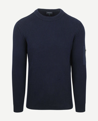 Suitable mou trui donkerblauw | Slim-fit