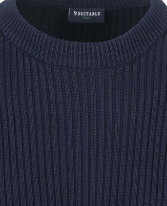 Suitable mou trui donkerblauw | Slim-fit