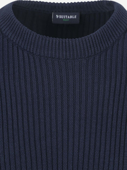 Suitable mou trui donkerblauw | Slim-fit