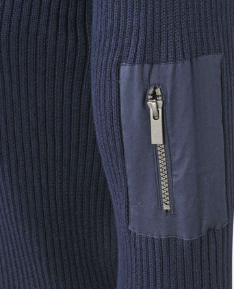 Suitable mou halve rits trui donkerblauw | Slim-fit