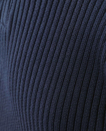 Suitable mou halve rits trui donkerblauw | Slim-fit