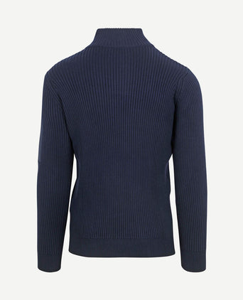 Mou halve rits trui donkerblauw