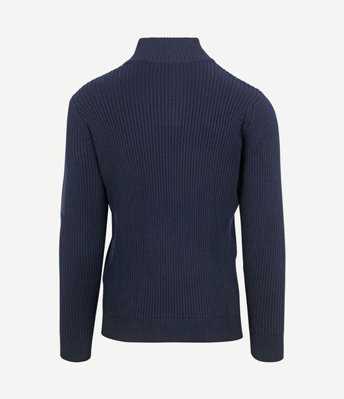 Mou halve rits trui donkerblauw