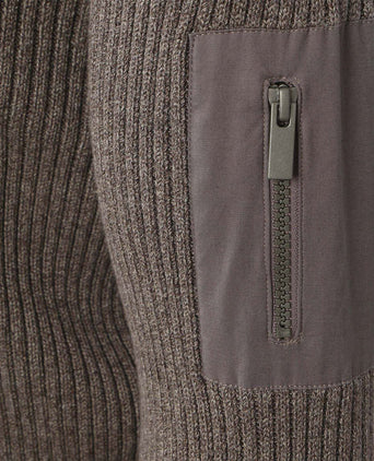 Suitable mou halve rits trui taupe | Slim-fit