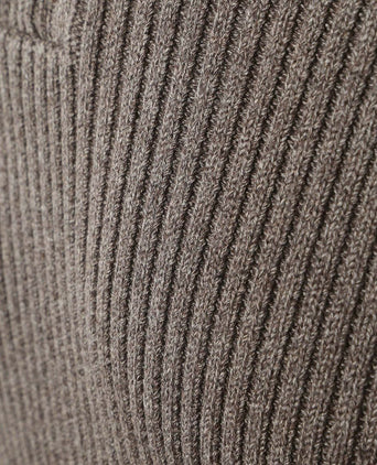 Suitable mou halve rits trui taupe | Slim-fit