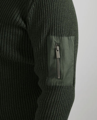 Suitable mou trui donkergroen | Slim-fit