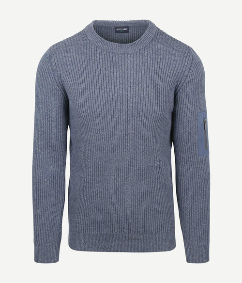 Suitable mou trui melange blauw | Slim-fit