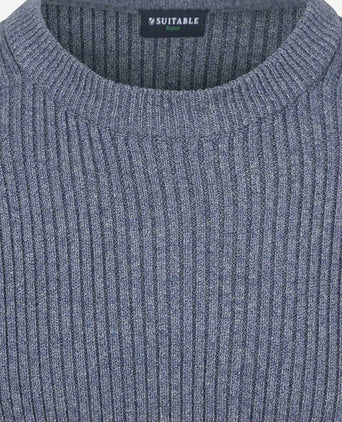 Suitable mou trui melange blauw | Slim-fit
