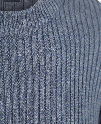 Suitable mou trui melange blauw | Slim-fit