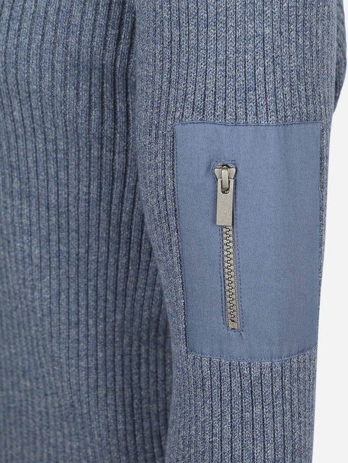 Suitable mou trui melange blauw | Slim-fit