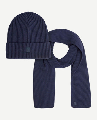 Muts en sjaal donkerblauw