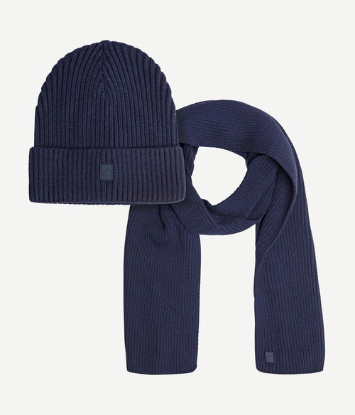 Suitable muts en sjaal donkerblauw