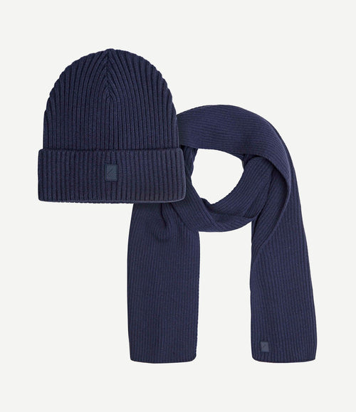 Muts en sjaal donkerblauw