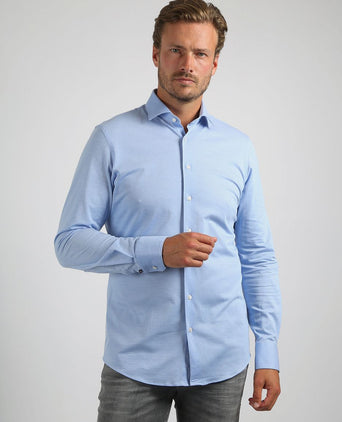 Suitable non iron overhemd blauw | Slim-fit