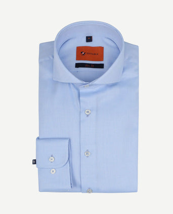 Non iron overhemd blauw