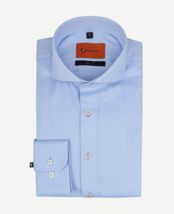 Non iron overhemd blauw