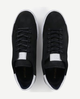 Suitable nubuck seron sneaker donkerblauw