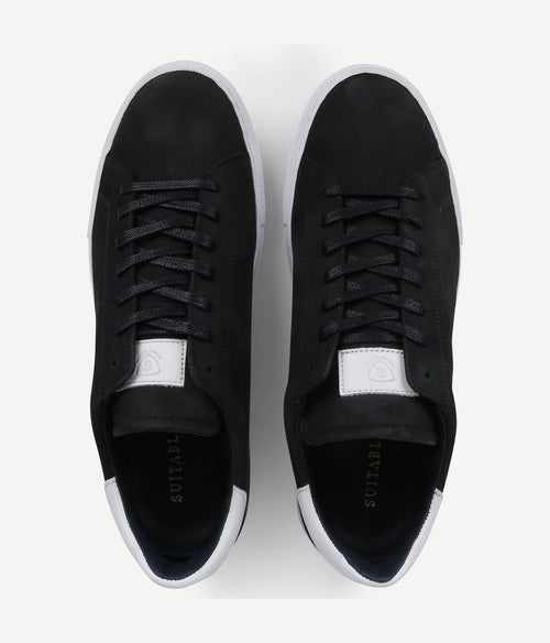 Suitable nubuck seron sneaker donkerblauw