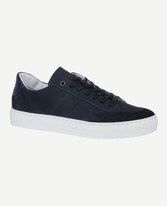 Suitable nubuck skave sneaker donkerblauw