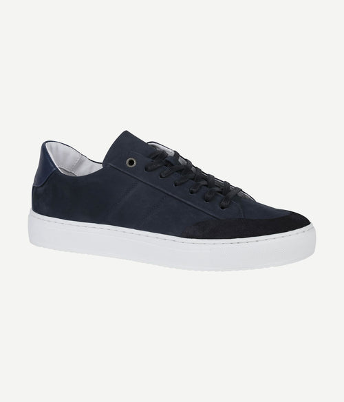 Suitable nubuck skave sneaker donkerblauw