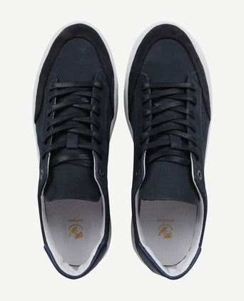 Suitable nubuck skave sneaker donkerblauw