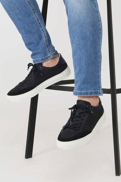 Suitable nubuck skave sneaker donkerblauw