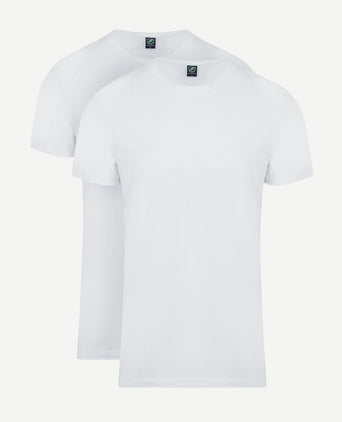Obambo t-shirt ronde hals wit (2-pack)