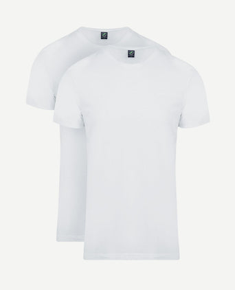 Obambo t-shirt ronde hals wit (2-pack)