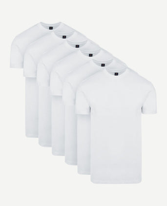 Obra t-shirt hoge ronde hals wit (6-pack)